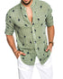 Linen color matching lapel shirt men